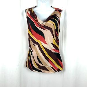 i.e. Silk cowl neck sleeveless top M